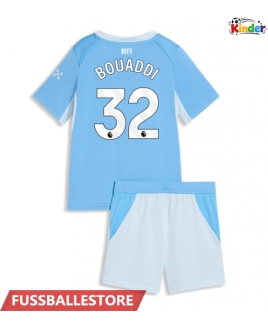 Günstige Manchester City Ayyoub Bouaddi #32 Heimtrikotsatz Kinder 2026-27 Kurzarm (+ Kurze Hosen)